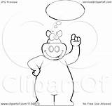 Pig Cloud Idea Big Clipart Cartoon Outlined Coloring Vector Thoman Cory Royalty sketch template