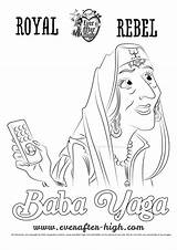 Baba Yaga Coloring High Ever After Print sketch template