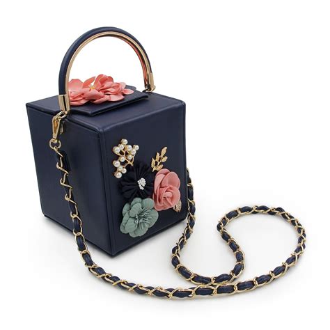 fggs women clutches flower clutch bag box clutch purse evening handbag  top handle bags