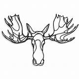 Moose Drawing Line Antlers Trophy Head Getdrawings Wall Paintingvalley sketch template