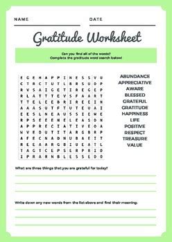 gratitude word search   chynoweth teachers pay teachers
