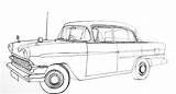 Car Drawings Cars Drawing Classic Draw Line Easy Race Coloring Chevy Trucks Drag Sketch Thunderbird Color 1957 Step Old Truck sketch template