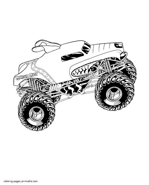 monster truck coloring page printable