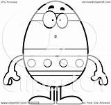 Mascot Egg Easter Surprised Clipart Cartoon Depressed Sick Outlined Coloring Vector Cory Thoman Royalty Clipartof sketch template