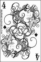 Coloring Pages Cards Card Spades Deck Playing Tarot Suits Drawings Deviantart Queen Sheets Valentine Colouring Greeting Zodiac Getcolorings Sketches Lynch sketch template
