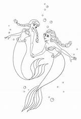 Elsa Anna Ariel Coloring Mermaid Pages Lineart Deviantart Tosca Paola Frozen Colouring Kids Princess Printable Para Mermaids Coloriage Sirene Disney sketch template