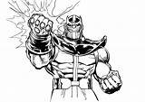 Thanos Coloring Pages Kids Comic Titan Book Printable Easy Super Children sketch template