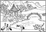 Paysage Japonais sketch template