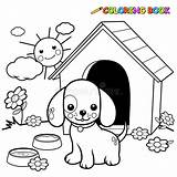 Dog Doghouse Outline Kennel sketch template