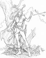 Mage Coloring Deviantart Adult Woodland Fantasy Character Pages Drawings Colouring Staino Female Drawing Sheets Dungeons Dragons Line Fanart Reference Choose sketch template