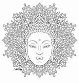 Coloring Pages Buddha Adult Mandala Colouring Pattern Buddhist Drawing Face sketch template