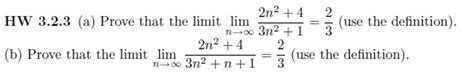 Solved Prove That The Limit Lim N Rightarrow Infinity 2n