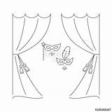 Curtain Stage Theater Getdrawings Drawing sketch template