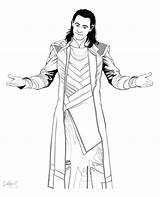 Loki Coloring sketch template