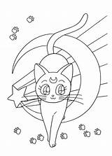 Sailor Moon Coloring Pages Cat Luna Anime Ausmalbilder Para Gato Moons Ausmalen Katze Colorir Color Desenhos Party Birthday Adult Book sketch template