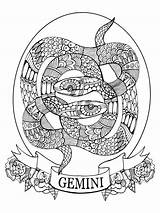 Gemini Zodiac sketch template