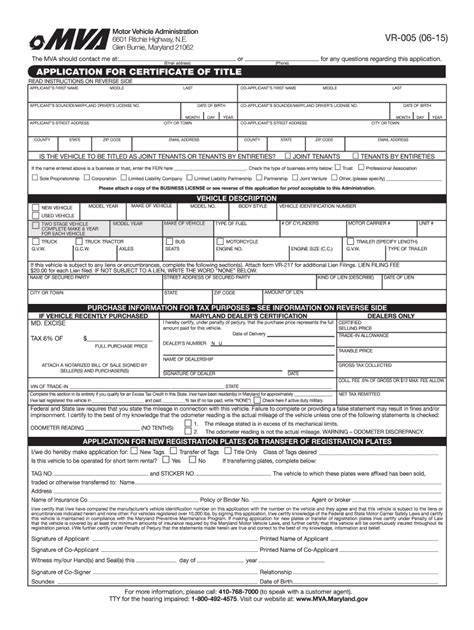 Mva Form Vr 005 Fill Out And Sign Online Dochub