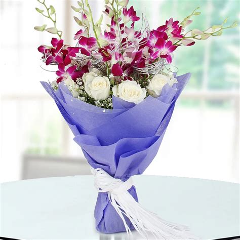 Orchid Roses Bouquet With Design And Free Delivery Order