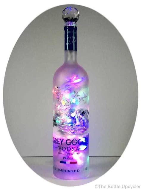 Upcycled Grey Goose Vodka Mood Therapy Liquor Bottle Light With
