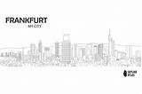 Skyline City Coloring Detroit Frankfurt Template sketch template