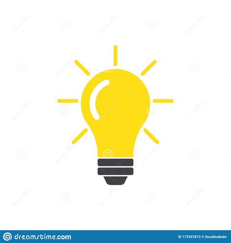 light bulb vector icon lamp with lightning idea icon stock vector