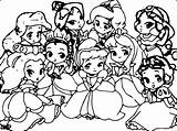 Coloring Disney Princess Baby Pages Cute Popular sketch template