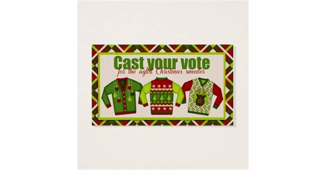 ugly christmas sweater voting ballots zazzle