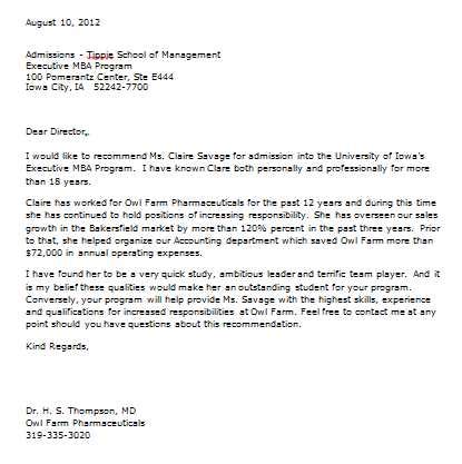 mba letter  recommendation   student forum