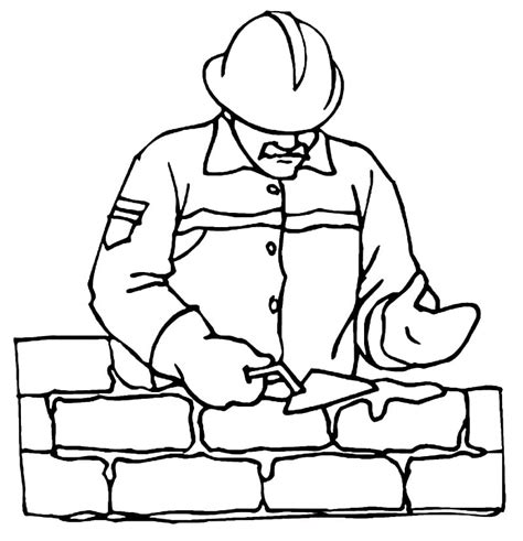 construction worker  coloring page  printable coloring pages