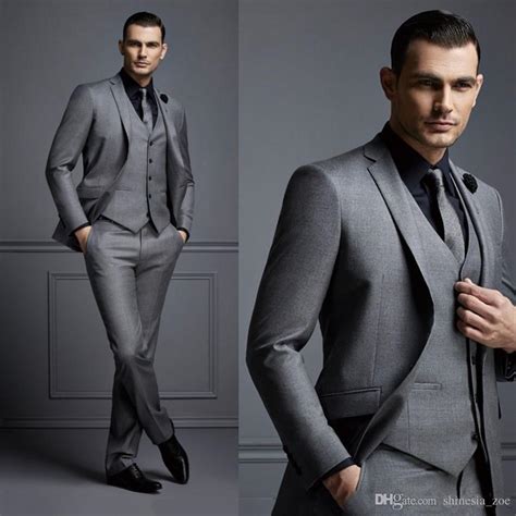 fashion grey mens suit cheap groom suit formal man suits for best men