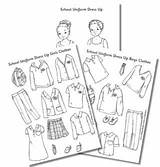 School Paper Doll Coloring Dolls Dress Uniform Printable Kids Pages Modesty Preschool Print Bookmarks Color Cut Colouring Blank Colour Activity sketch template
