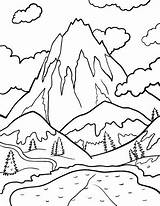 Coloring Mountain Pages Kids Printable Color Snowy Mountains Berge Sheets Colouring Template Coloringcafe Landscape Sketch Einfach Patterns Wood Crafts Snow sketch template