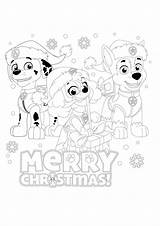 Coloring Paw Patrol Christmas Pages Printable Sheets sketch template