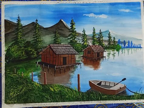 painting beautiful landscape paintings poster color painting