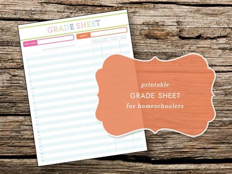 printable homeschool grade sheet gradebook log  trewstudio