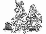 Indien Hindu Outline Walk Justcolor Coloriages Inde Tradition Indiennes Traditionnel Colorier Parva Adultes Voiles Représentation Assez Scarves Tied Together Kankotri sketch template