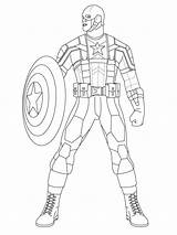 Captain America Coloring Pages Kids Soldier Winter Easy Color Printable Book Drawing Colouring Marvel Print Avengers Sheets Spiderman Outline Cartoon sketch template