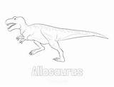Dinosaur Allosaurus sketch template