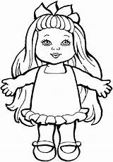 Doll Coloring Drawing Pages Baby Toys Action Dolls Figure Chica Barbie Colouring Toy Printable Rag Bratz Smiling Paper Kids Color sketch template