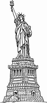 Liberty Statue Clipart Coloring Pages Drawing Clip Large Cliparts Cartoon Torch Printable Kids Outline Famous Transparent Buildings Template Silhouette Vector sketch template