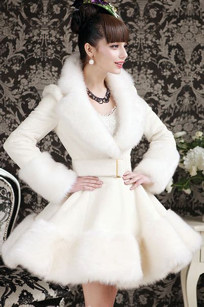 elegant white faux fur fashion coat fur dress fashion coat fashion