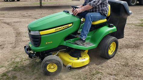 john deere model   wheel steer riding lawn mower  bagging system youtube