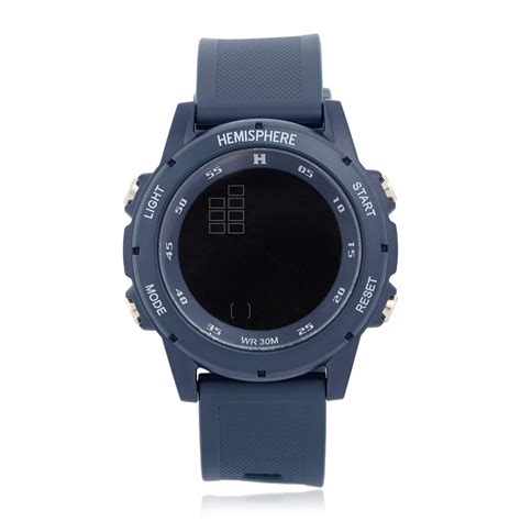 blue digital watch