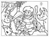 Nativity Christmas Coloring Scene Printable sketch template