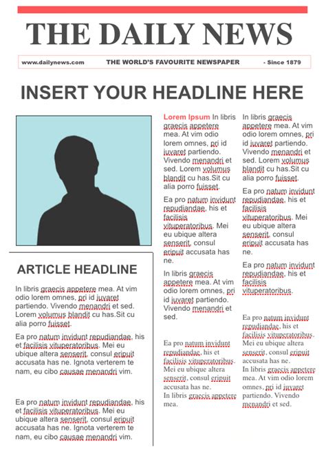 newspaper article   students  newspaper template