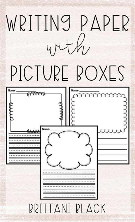 writing paper  picture boxes   elementary writing