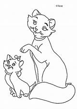 Coloring Cat Pages Hellokids Disney Kittens Drawing sketch template
