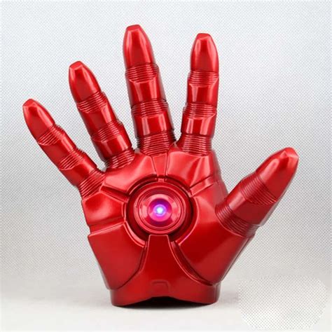 pcs superhero iron man mark  gloves  led light pvc action figure