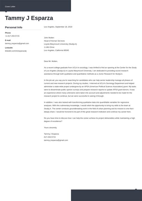 research assistant cover letter examples templates