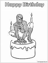Spiderman Spider Pages Man Birthday Coloring Color Happy Printable Online Print Adults Coloringpagesonly sketch template